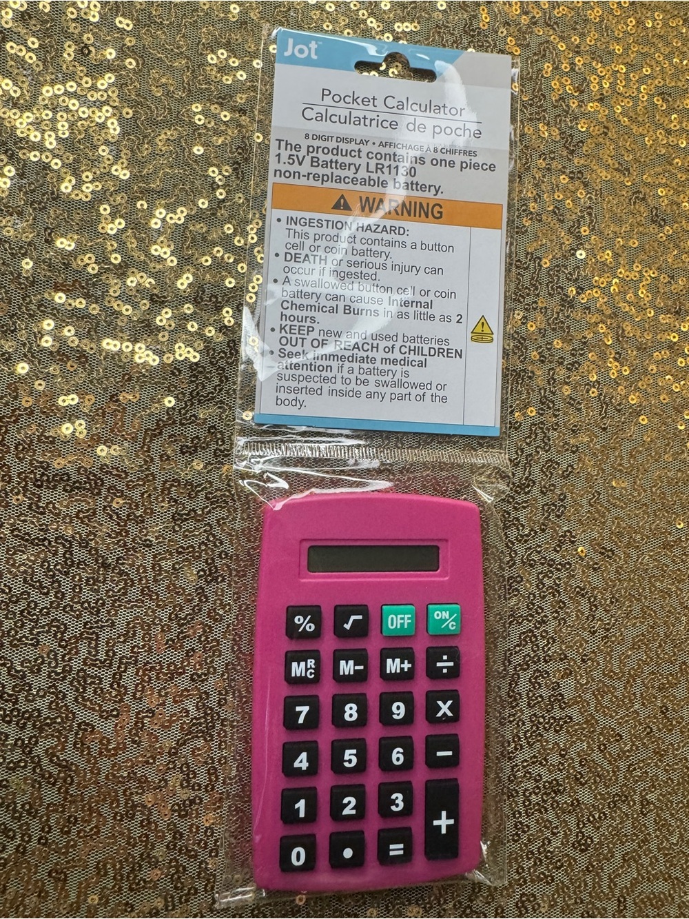 Jot Mini Pocket Calculator - Pink - Brand New Sealed